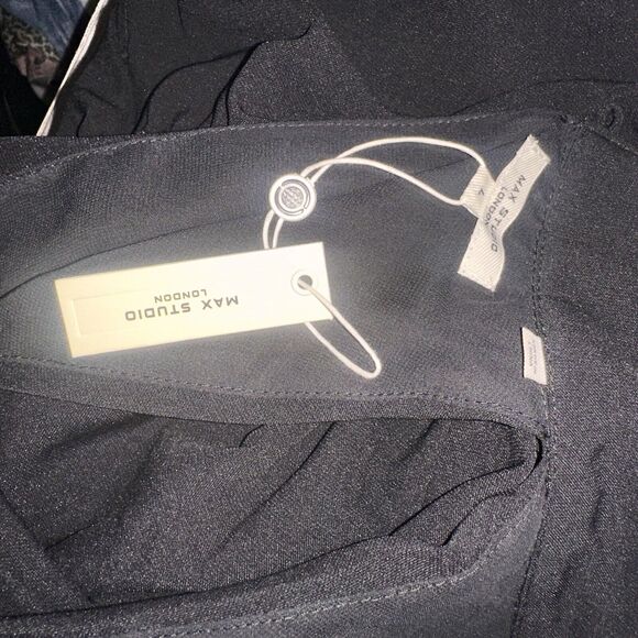 NEW MAX STUDIO Womens Black Halter Sleeveless V Neck Tunic Jumpsuit Sz Large NWT - Picture 12 of 12